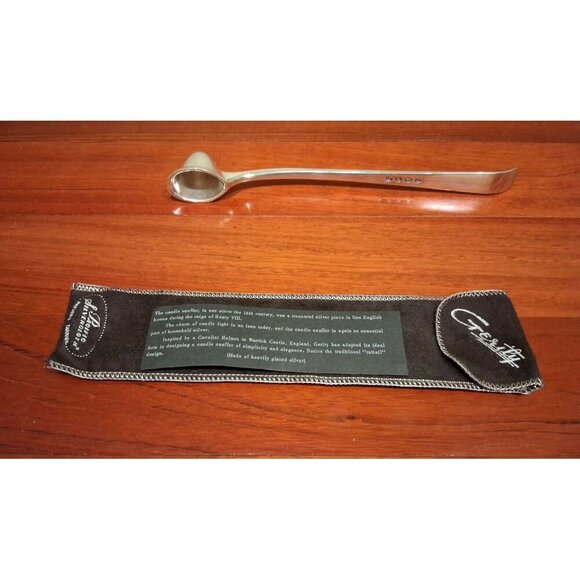 Candle Snuffer Silver Heavy Plated Gerity Cavalier Helmut with Case Vintage - Picture 4 of 5